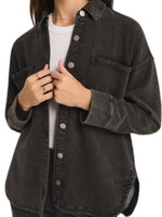 Z Supply Z Supply Vintage Black Knit Denim Jacket