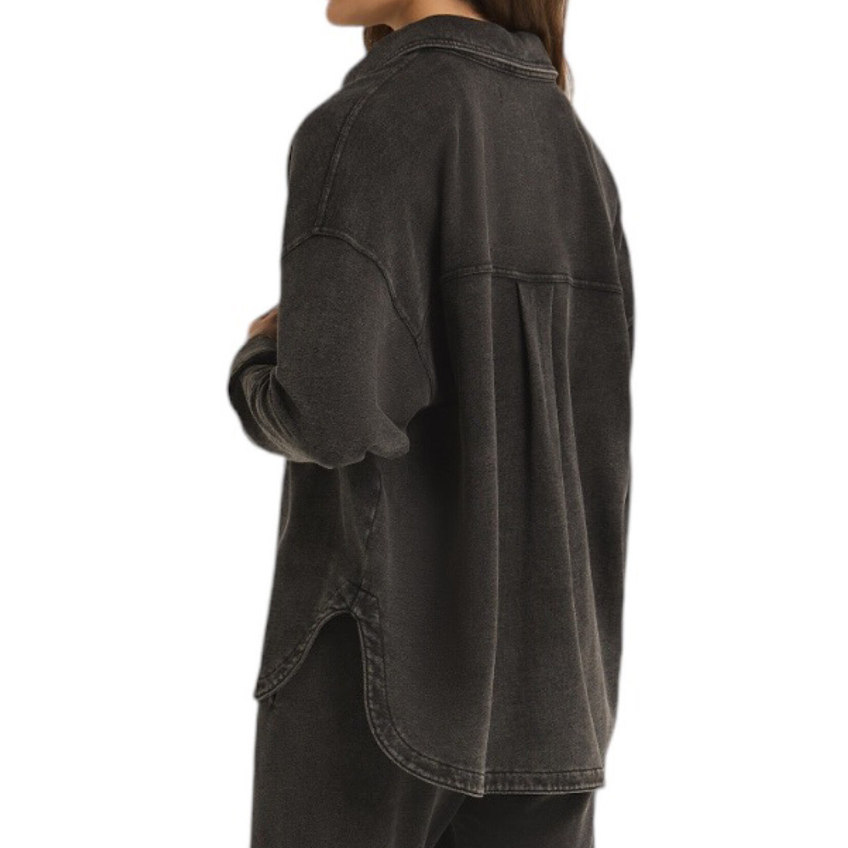 Z Supply Z Supply Vintage Black Knit Denim Jacket