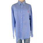 Blue and White Checkered Button Up Dress Top-RF