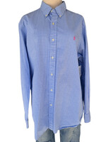 Blue and White Checkered Button Up Dress Top-RF