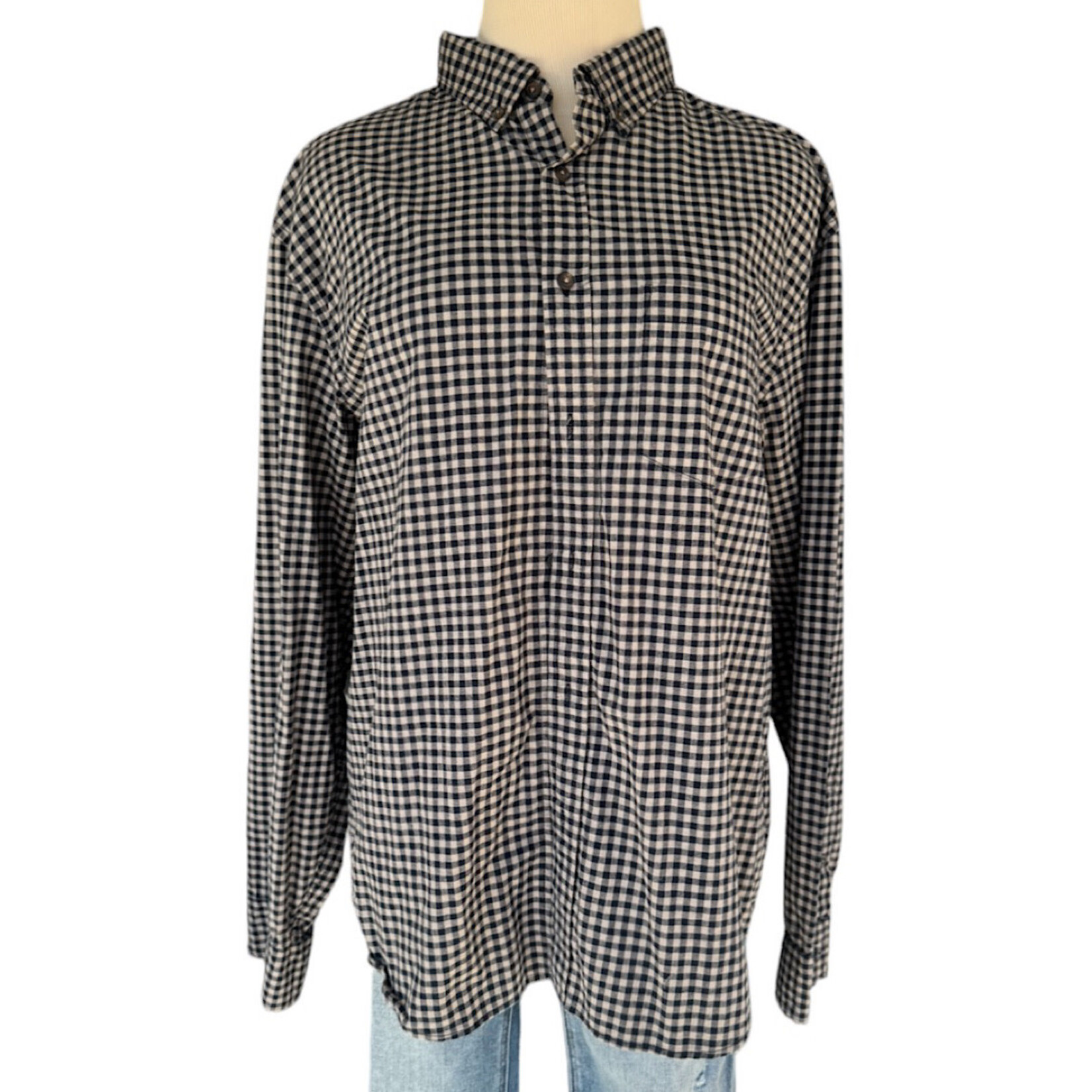 Old Navy Checkered Button Up Dress Shirt Size XL-RF