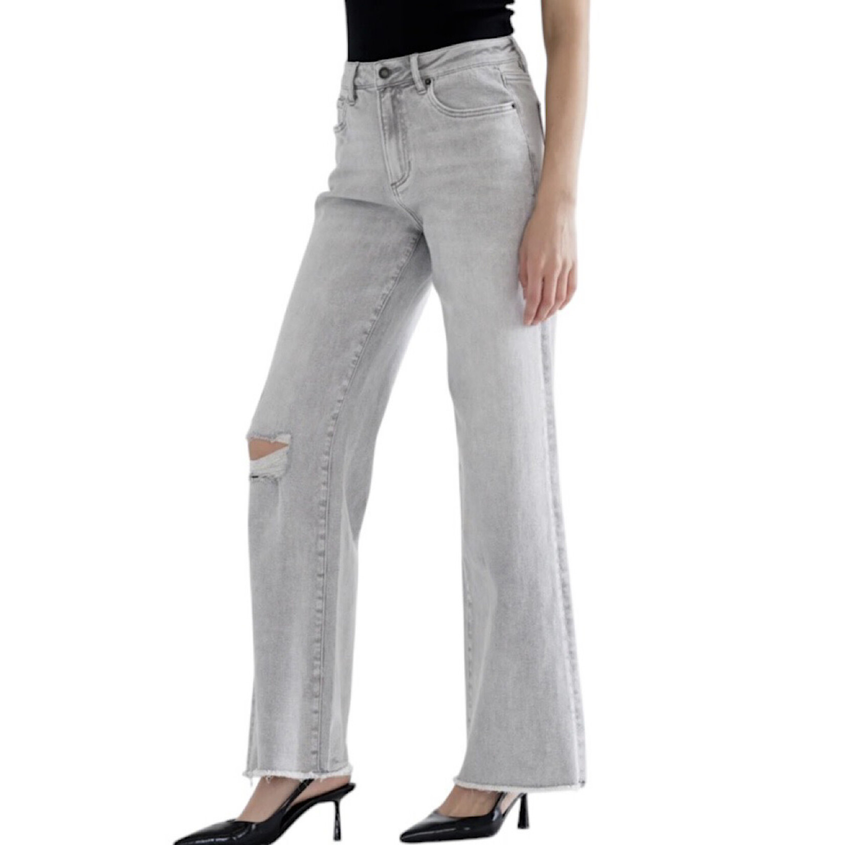 Mica Denim MICA MDP-W3313 H/R Wide Leg With Raw Hem