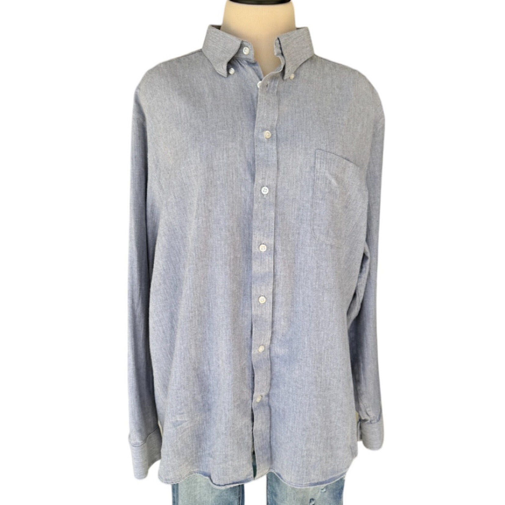 Stafford Grey Button Down Dress Shirt Size Size XL-RF