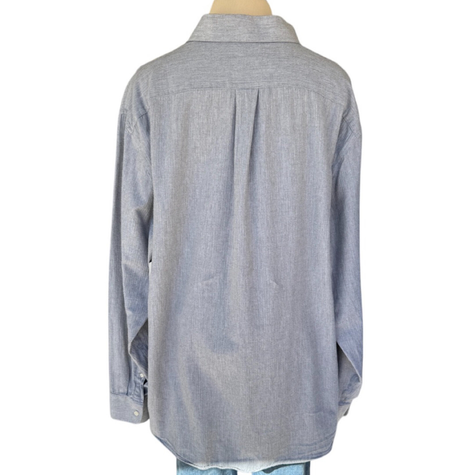 Stafford Grey Button Down Dress Shirt Size Size XL-RF