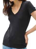 Dark Charcoal V-Neck Short Sleeve Slim T-Shirt