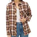 Caramel Ultra Soft Oversized Flannel with Front Pocket