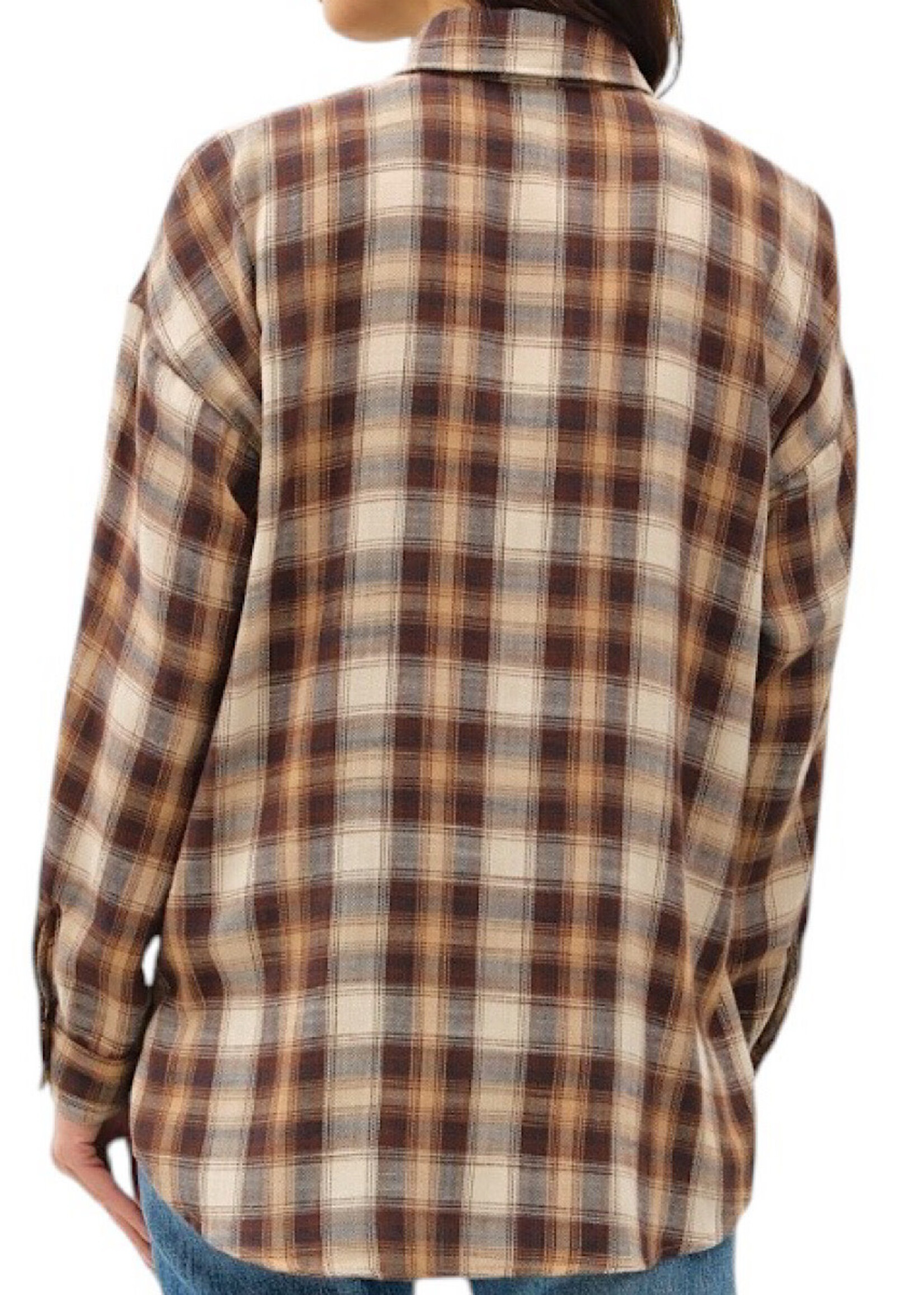 Caramel Ultra Soft Oversized Flannel with Front Pocket