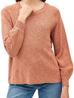 Persimmon Raglan Sweater with Ribbed Neckline 3/4 Sleeve
