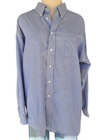 Blue Striped Button Down Dress Shirt Size XL-RF