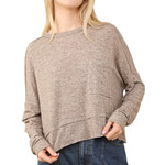 Mocha Oversized Casual Knit Top