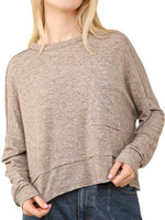 Mocha Oversized Casual Knit Top