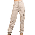 Beige Carpenter Corduroy Cargo Pants