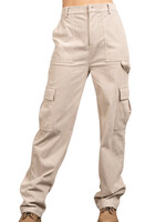 Beige Carpenter Corduroy Cargo Pants