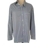 Olive Striped Button Down Dress Shirt Size XL-RF