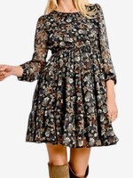 Molly Bracken Mini Skater Floral Print Dress S