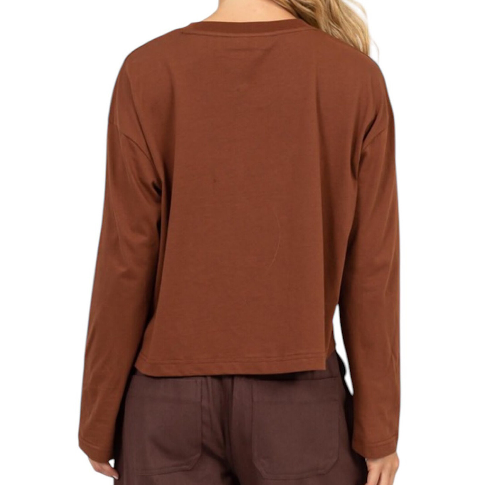 Chestnut Wide Long Sleeve T-Shirt
