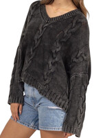 Charcoal Cable Knit Oversized Sweater