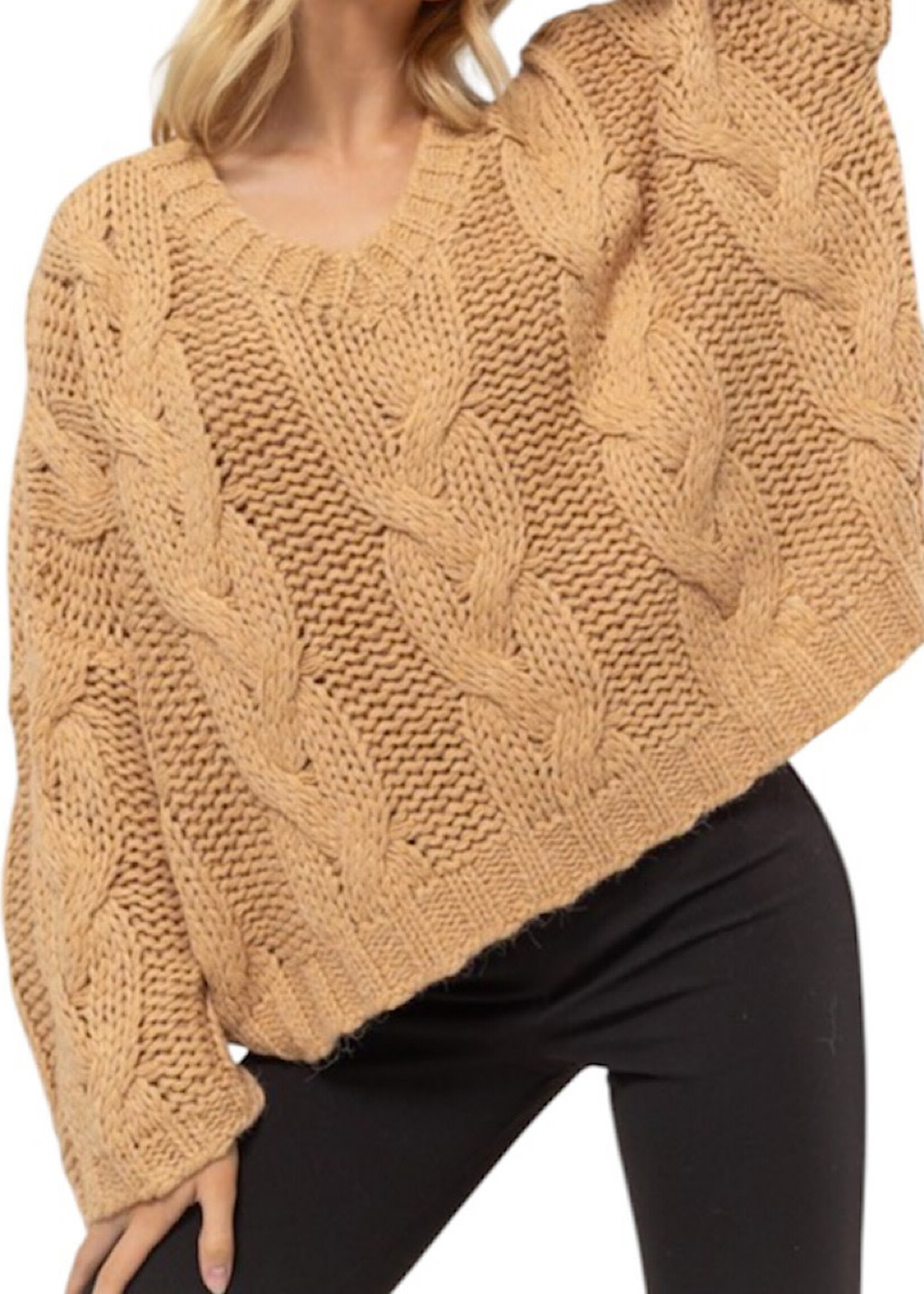 Oversized cable knit sweater sale