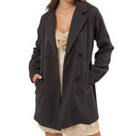 Dark Grey Brushed Twill Coat