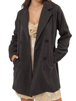 Dark Grey Brushed Twill Coat