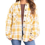 Yellow Plaid Chunky Button Front Shacket