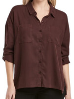 Dear John Arianna Front Tie Deep Plum Top