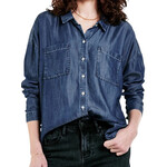 Dear John Arianna Front Tie Blue Top S
