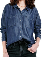 Dear John Arianna Front Tie Blue Top S