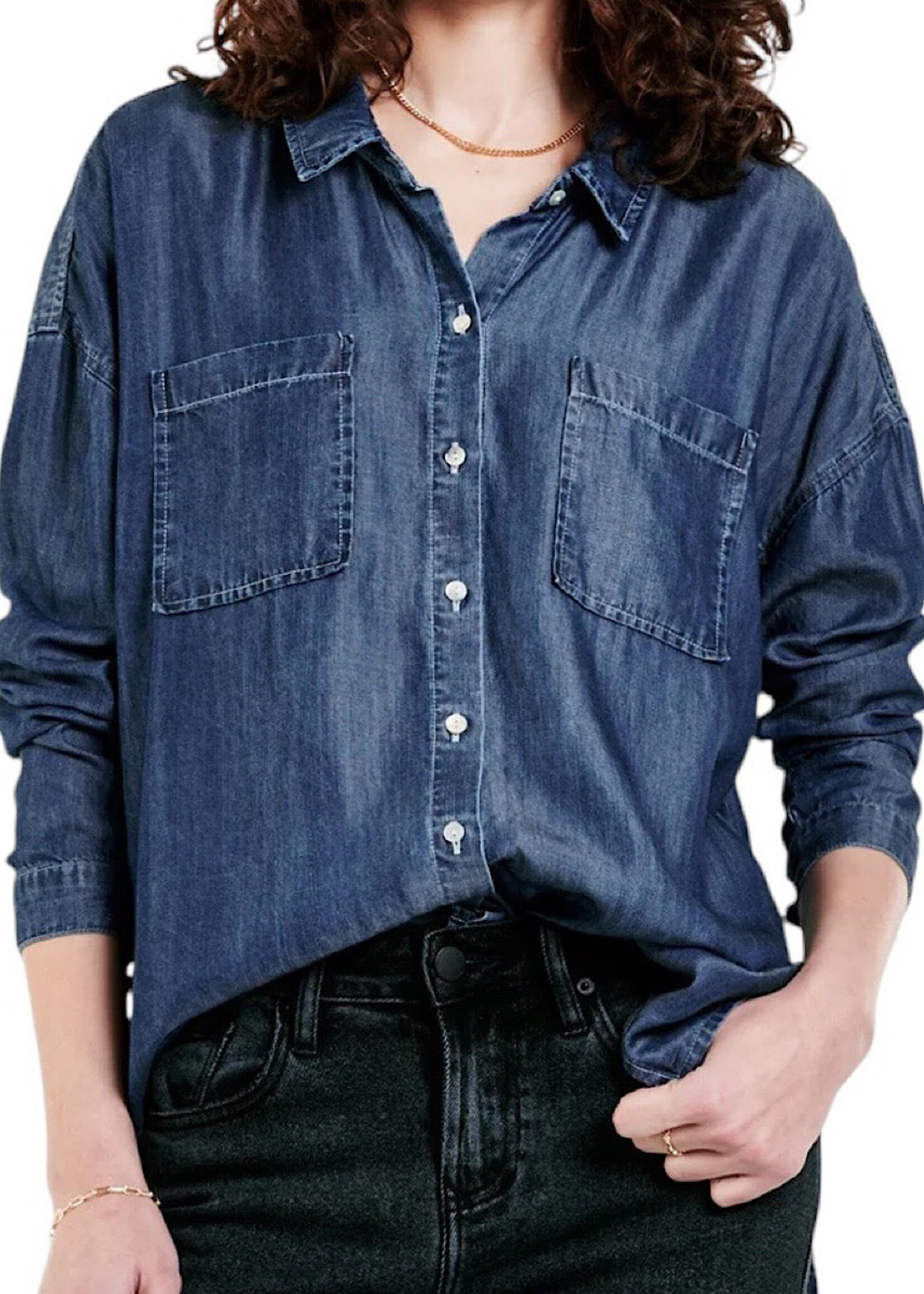 Dear John Arianna Front Tie Blue Top S