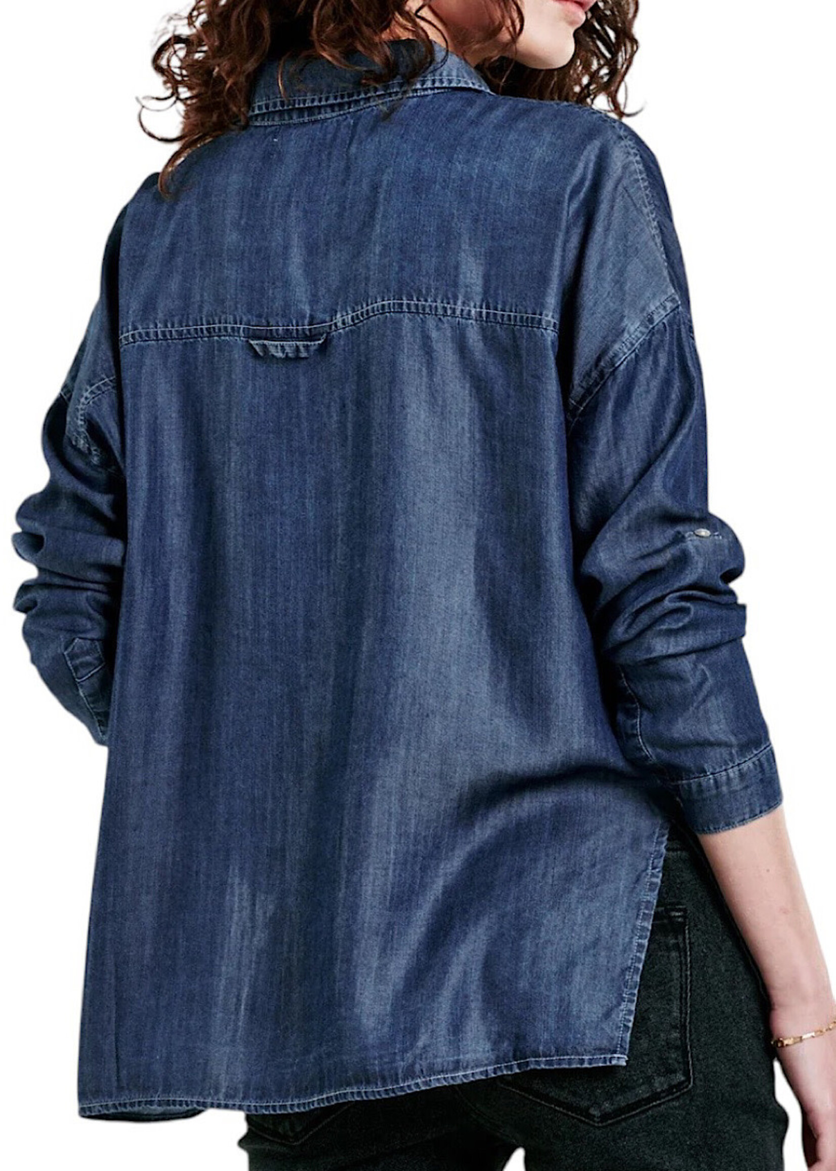 Dear John Arianna Front Tie Blue Top S