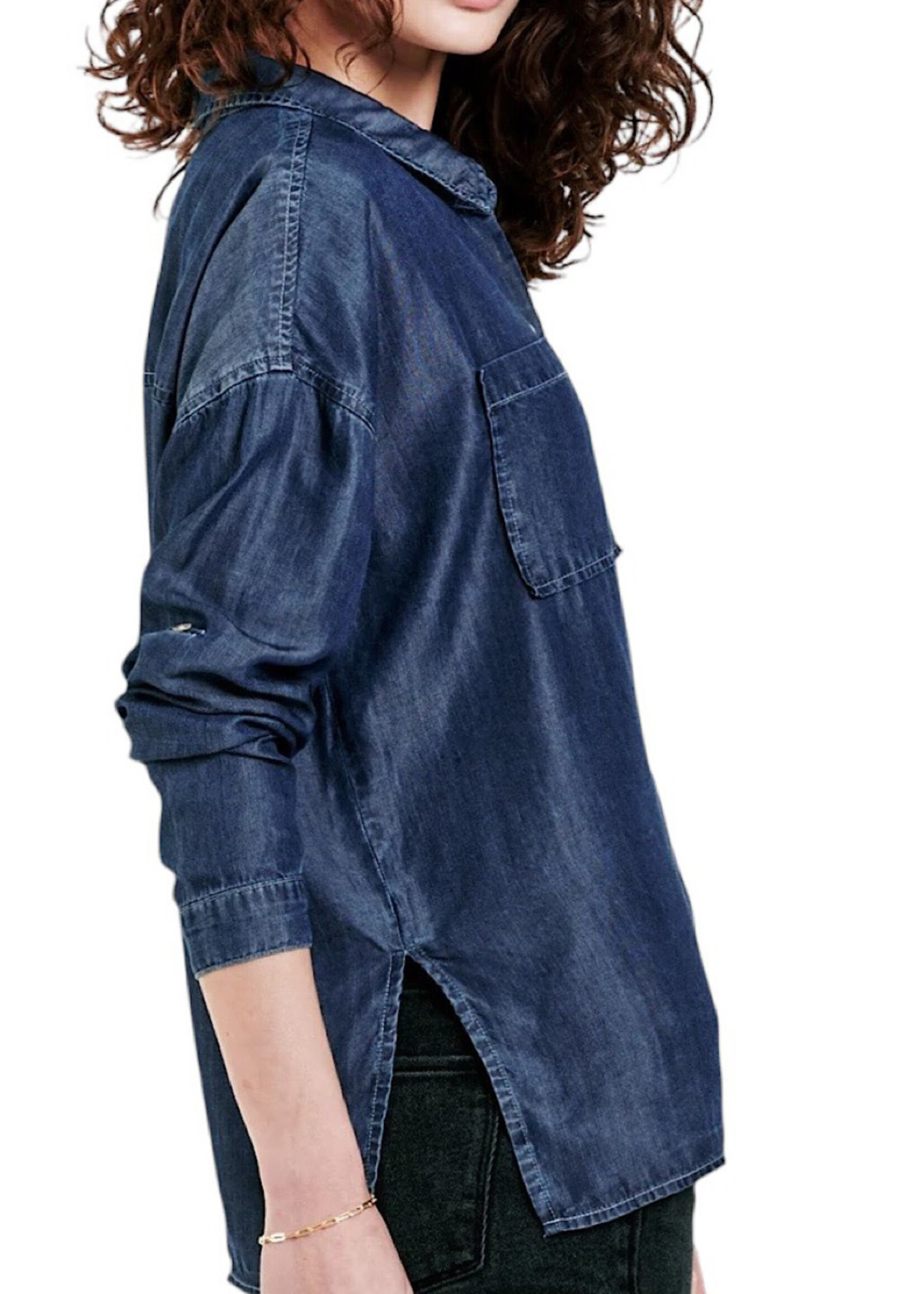 Dear John Arianna Front Tie Blue Top S