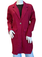 Mododoc Wild Berry Textured Sweater Cardigan S