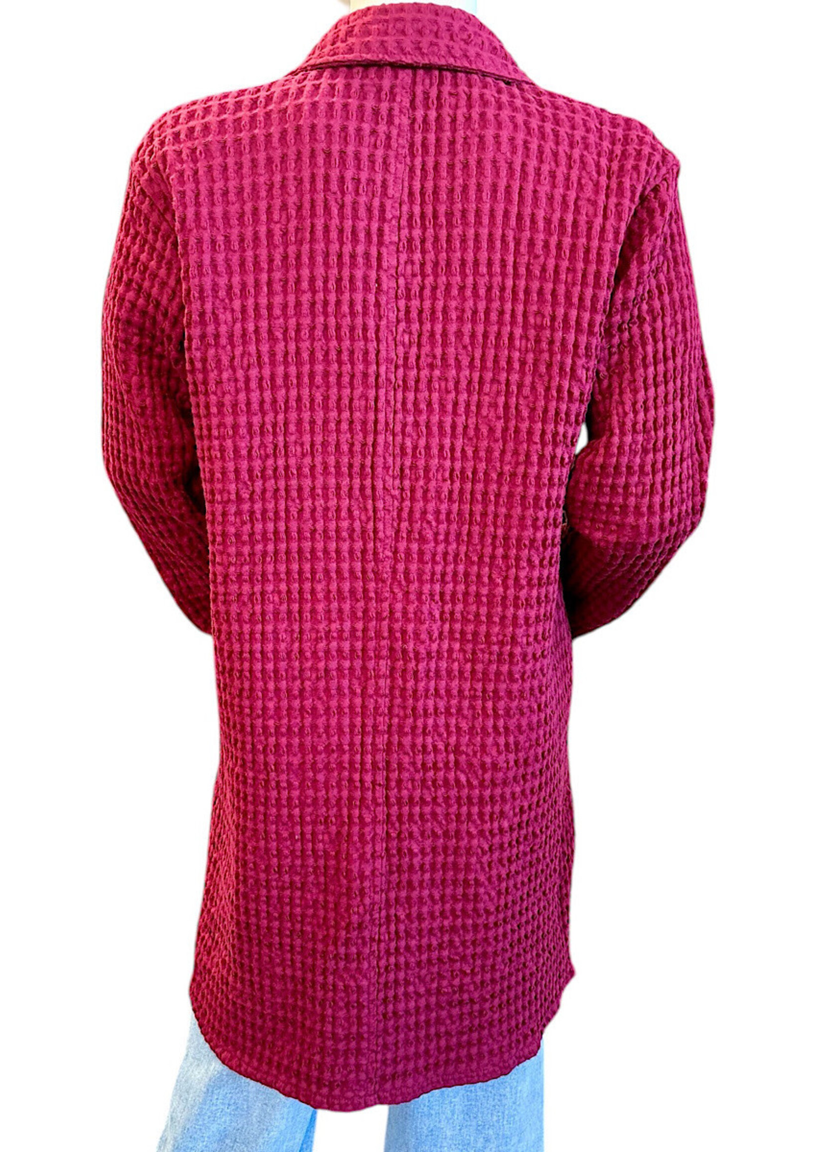 Mododoc Wild Berry Textured Sweater Cardigan S