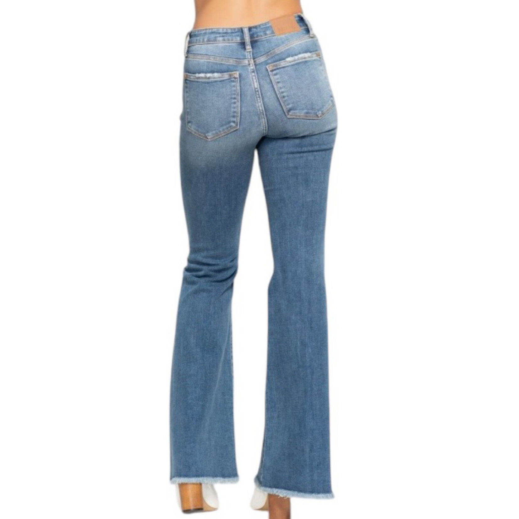 Judy Blue JB82638REG M/R Button Fly Flare W/ Destroy Fray Hem
