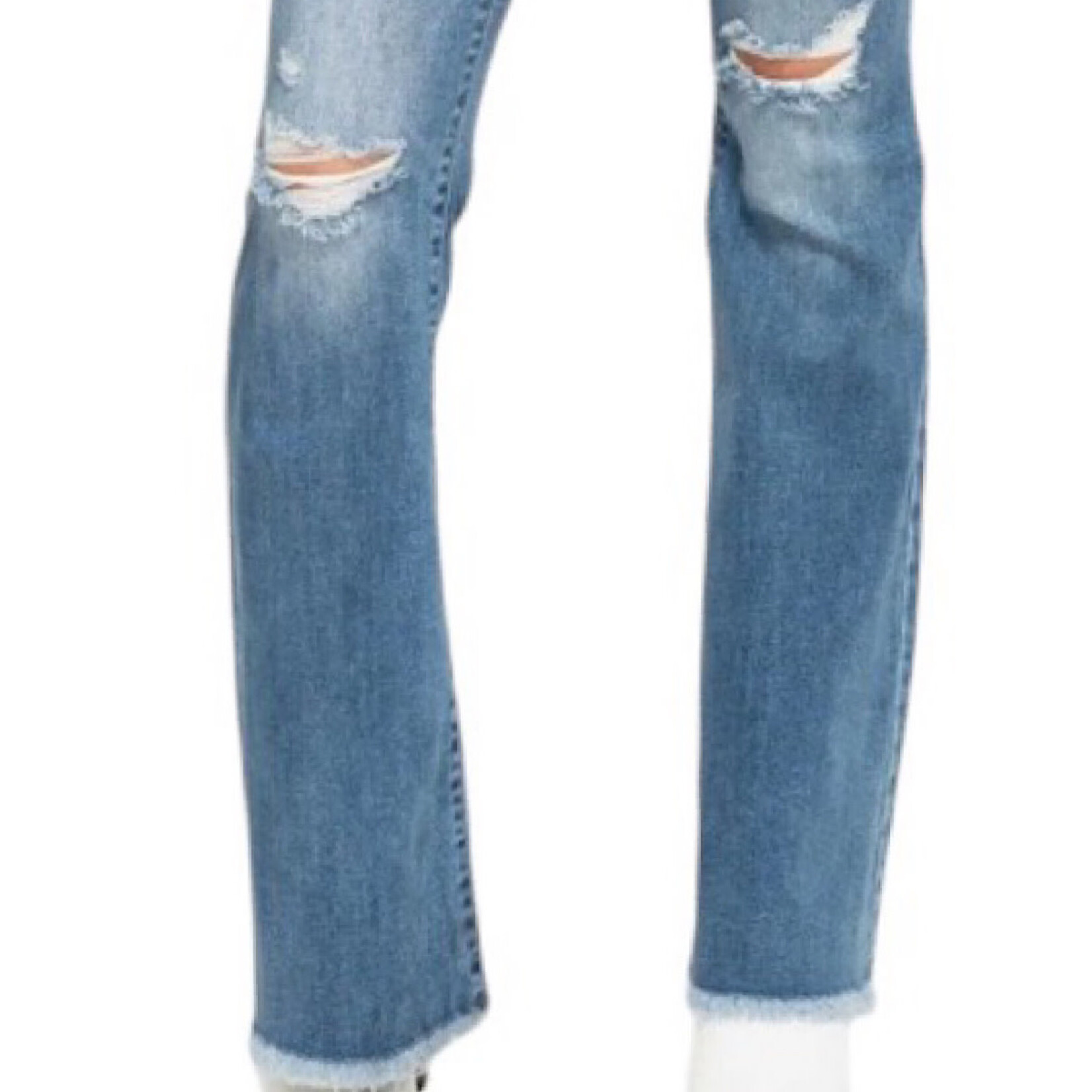 Judy Blue JB82638REG M/R Button Fly Flare W/ Destroy Fray Hem