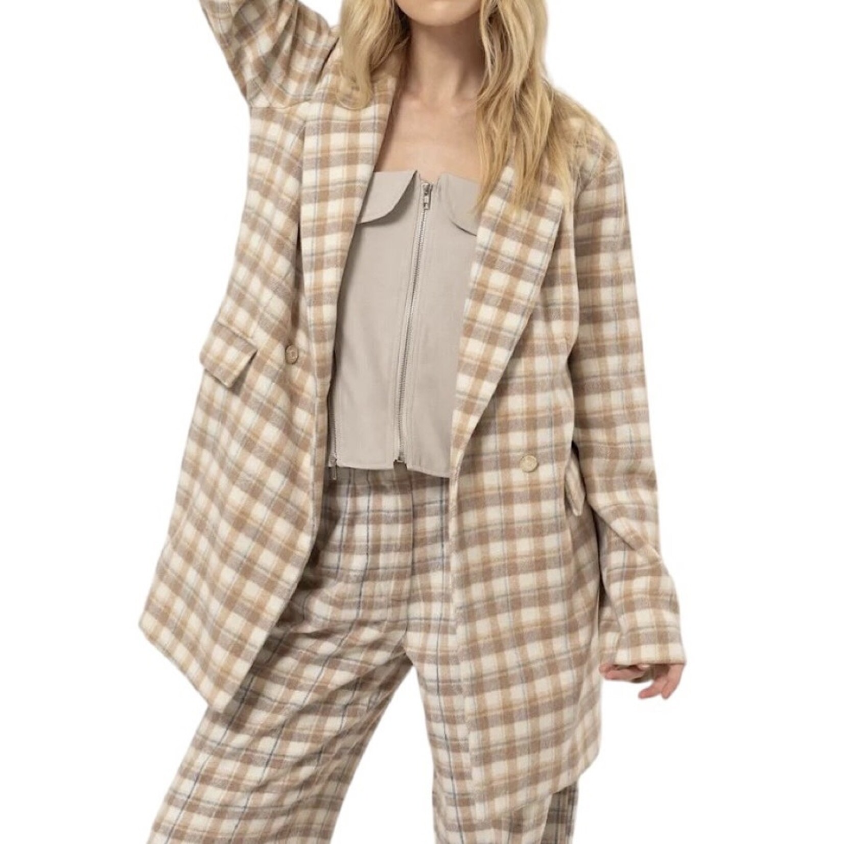 Camel Plaid Blazer