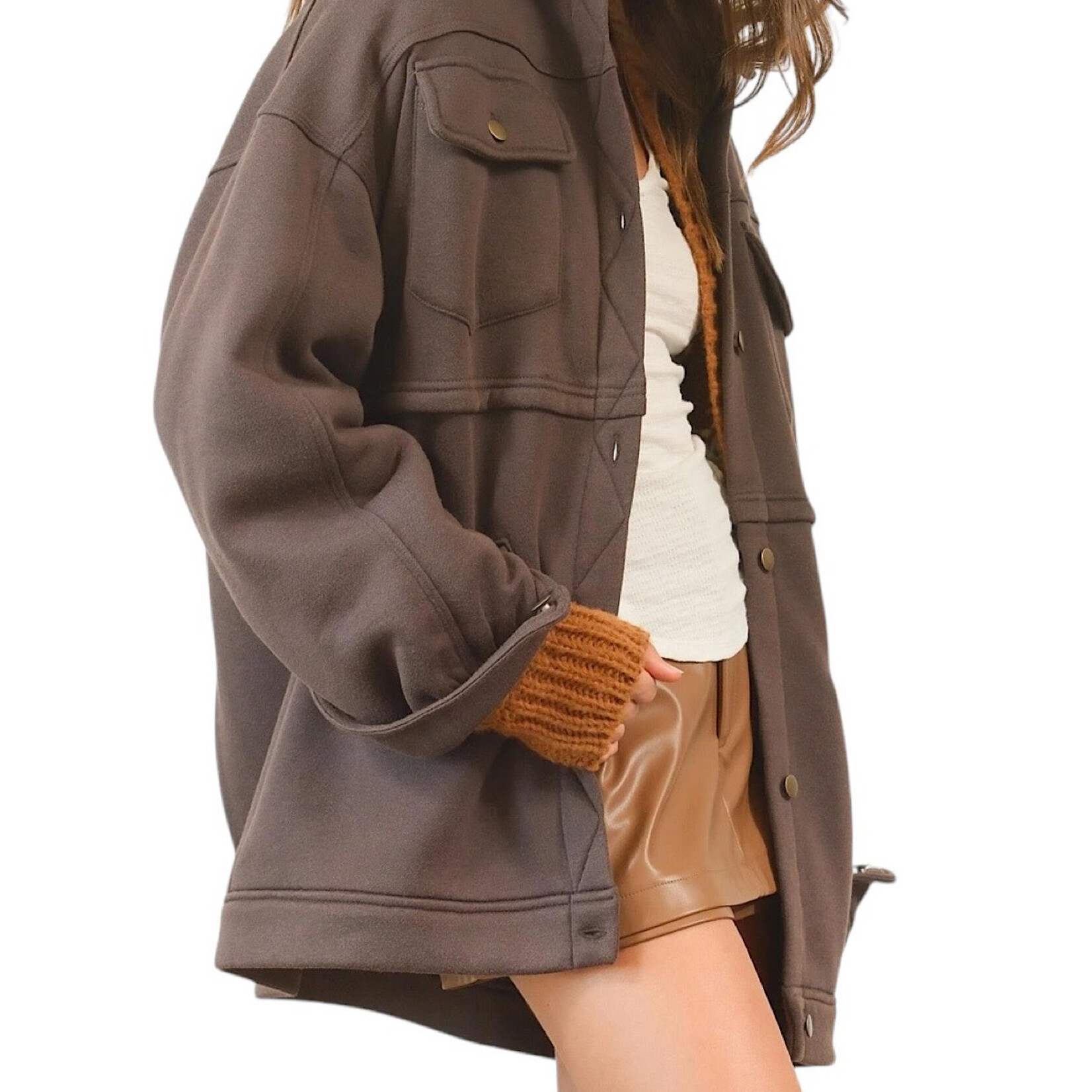 Fleece French Terry Charcoal Jacket