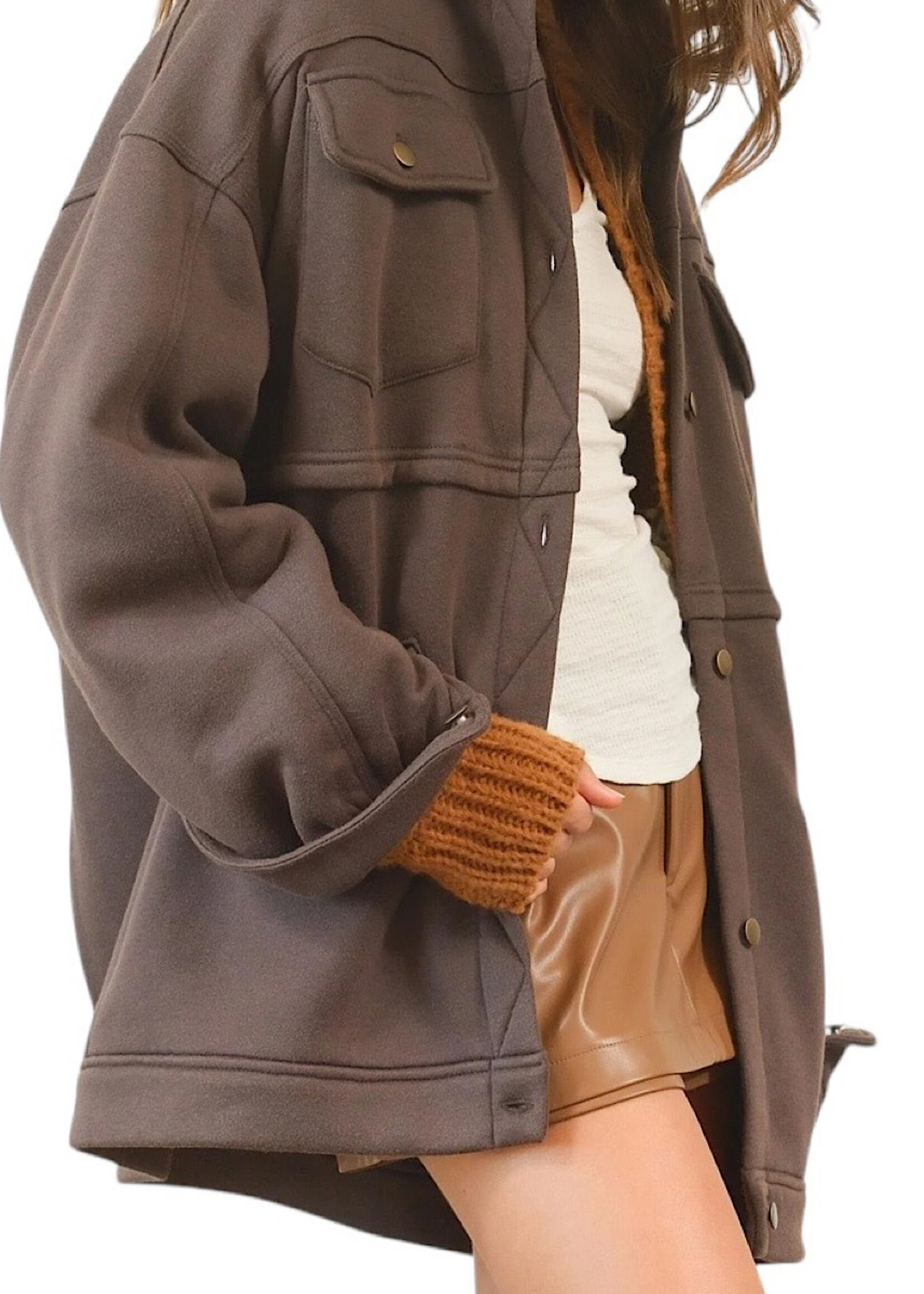 Fleece French Terry Charcoal Jacket