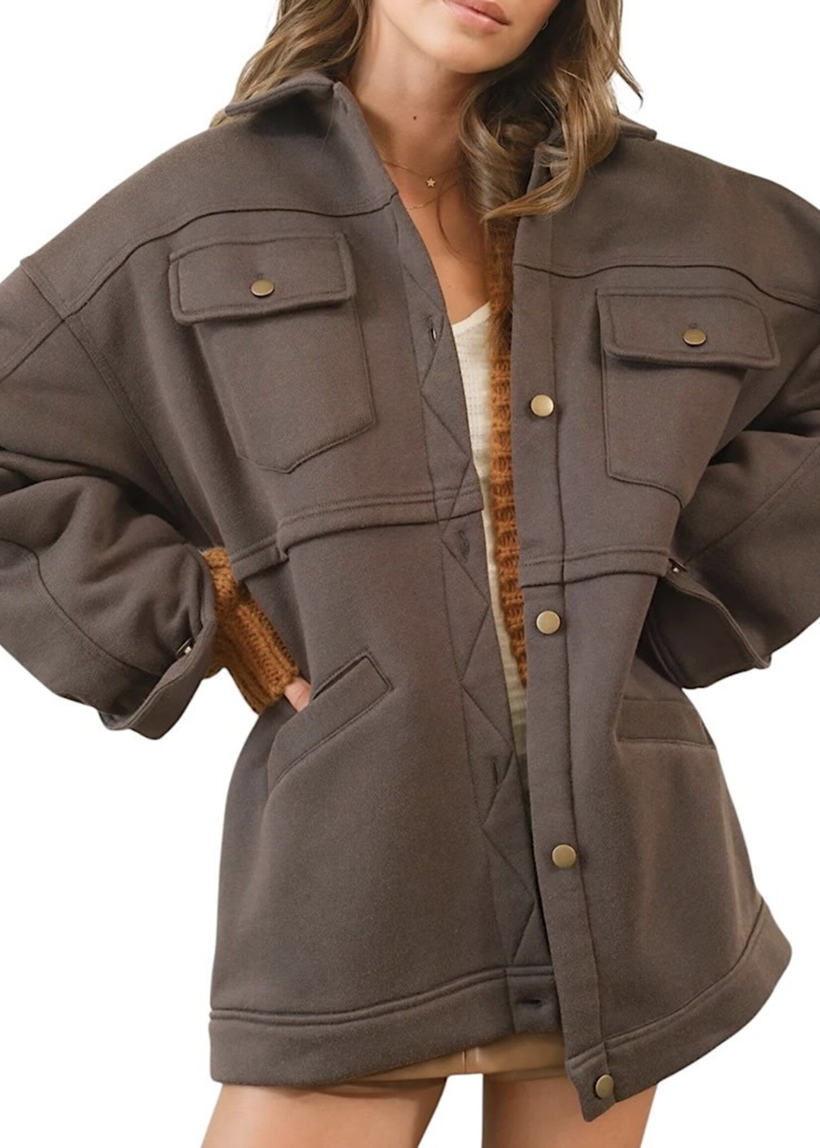 Fleece French Terry Charcoal Jacket