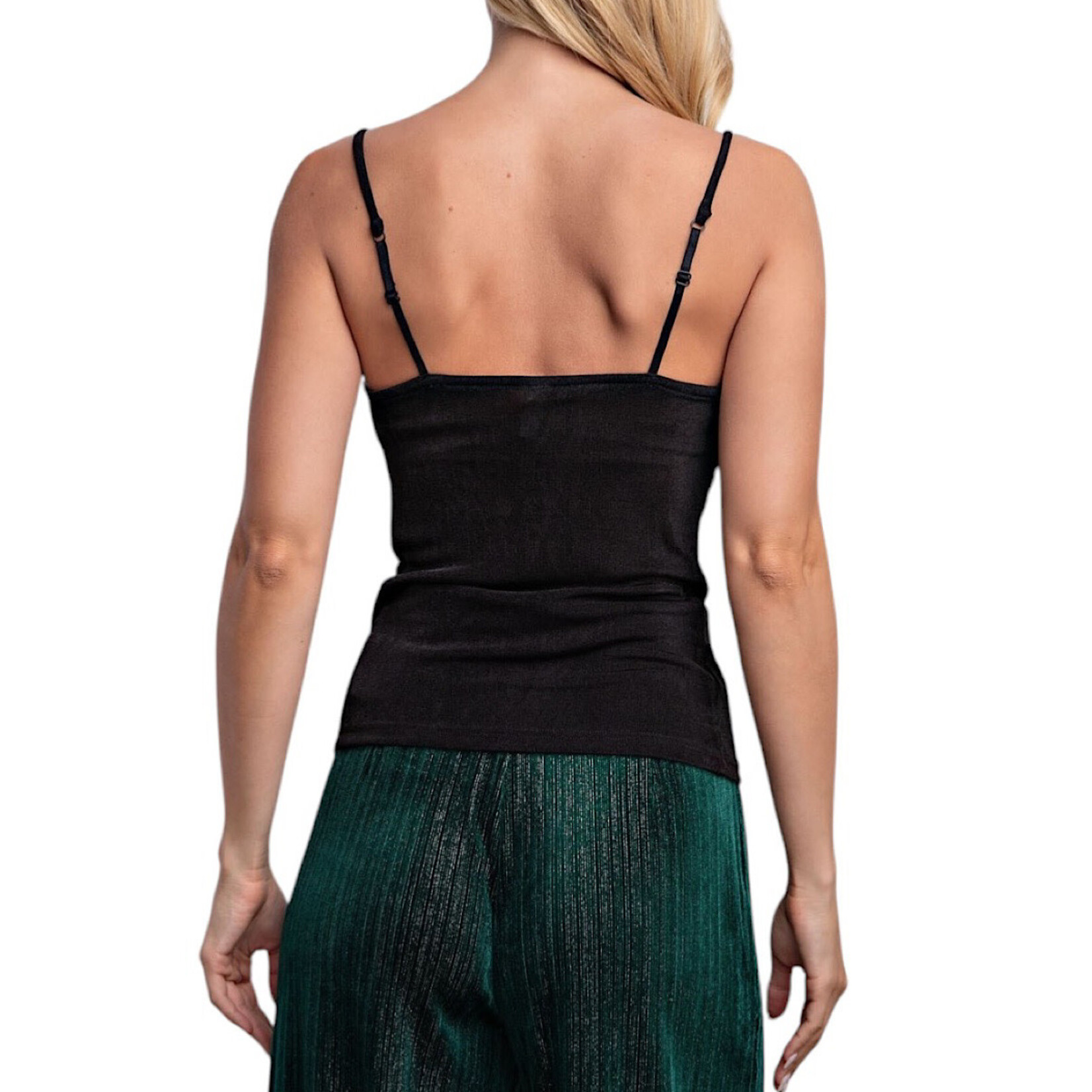 Black Cowl Neck Knit Top