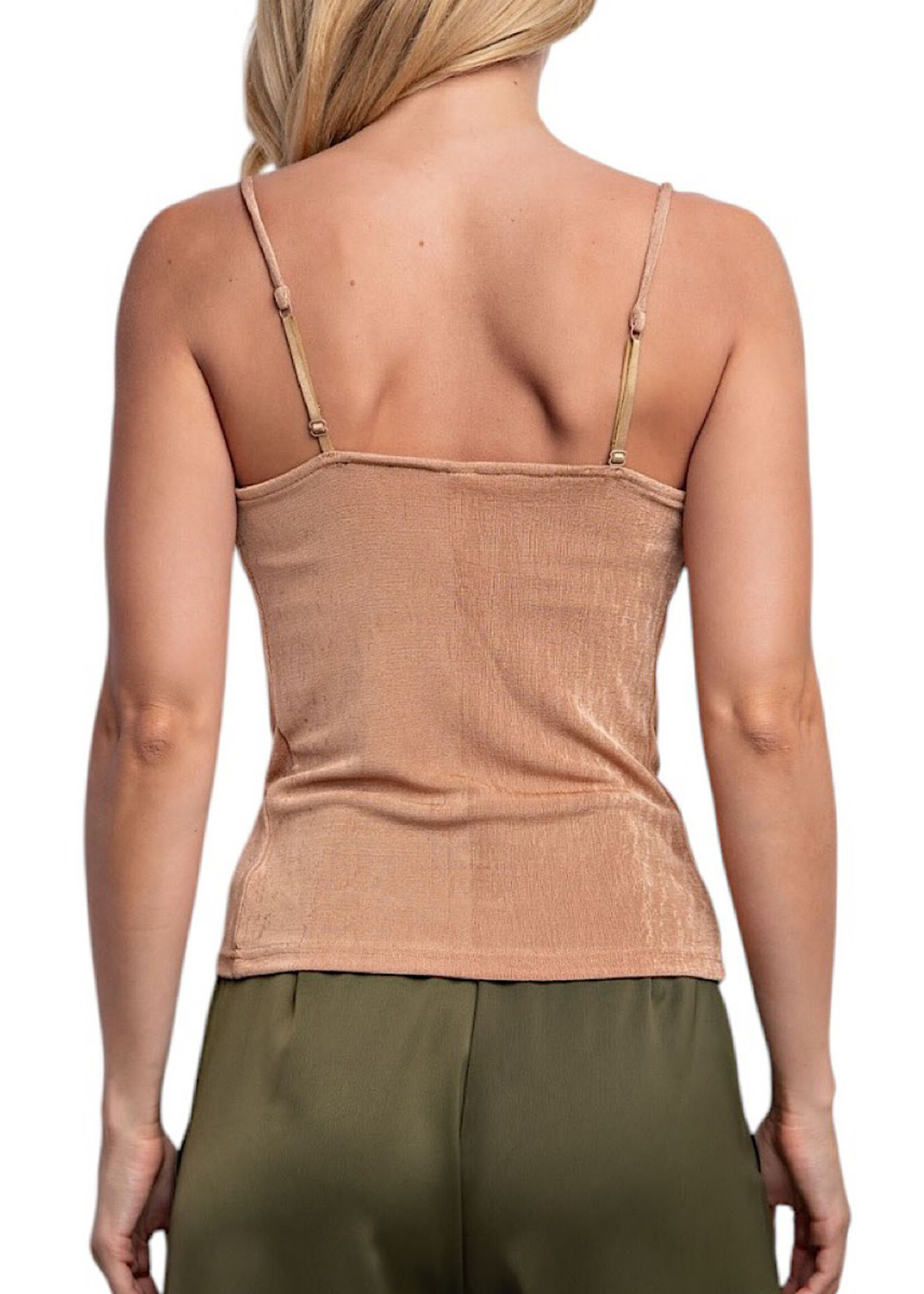 Taupe Cowl Neck Knit Top