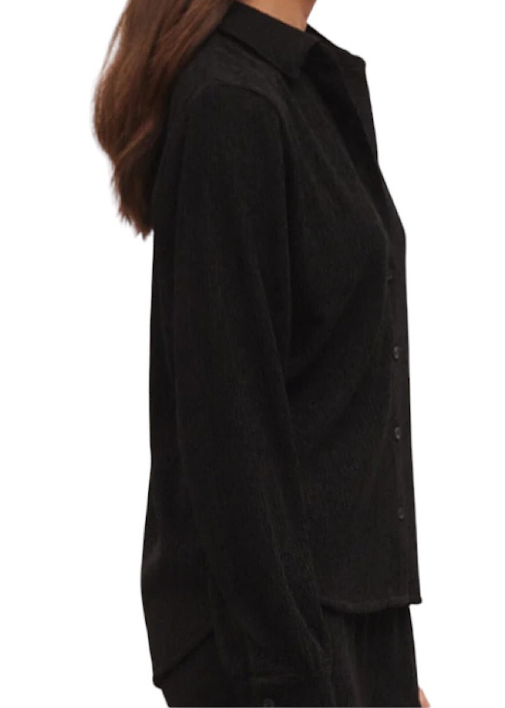 Z Supply Z Supply Lyrical Crinkle Knit Shirt Black