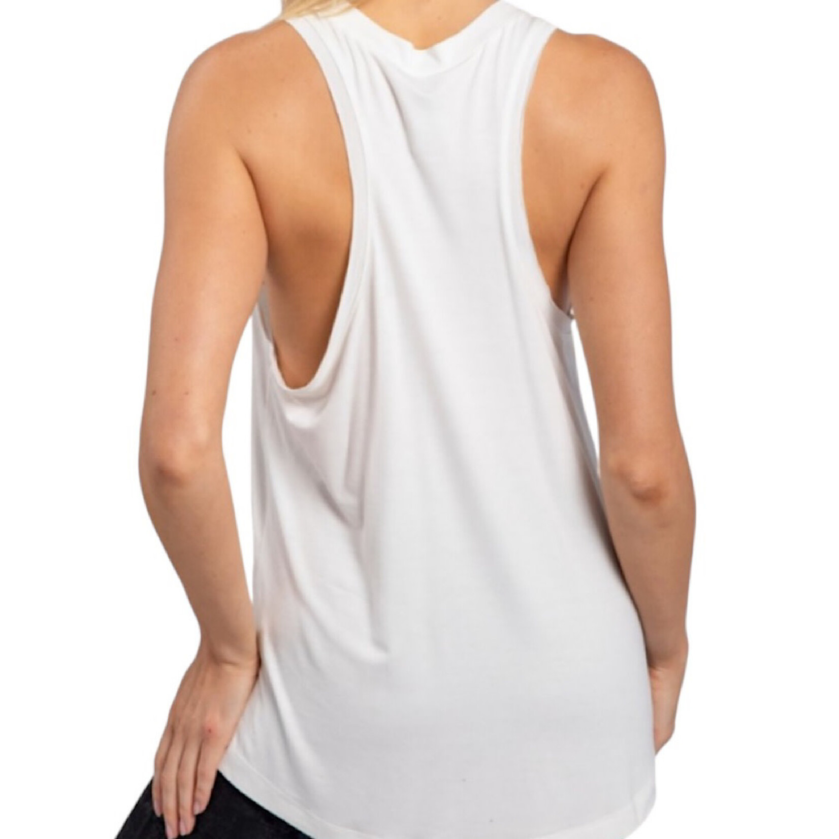 White Raw Edge Flow Tank