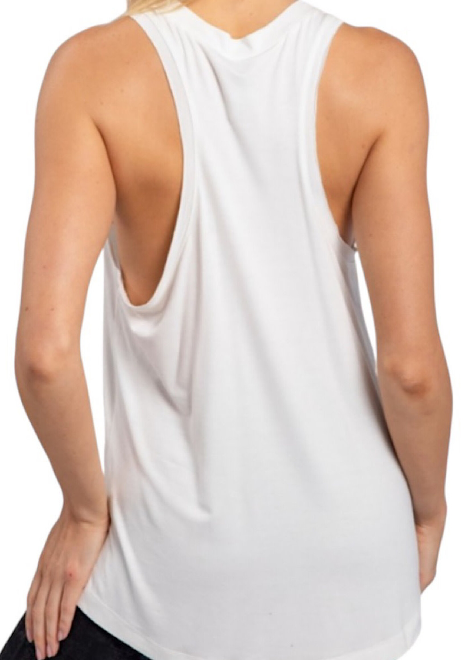 White Raw Edge Flow Tank