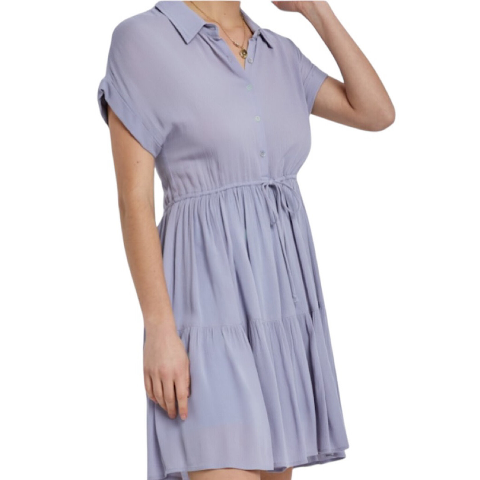 Drawstring Waist Mini Dress