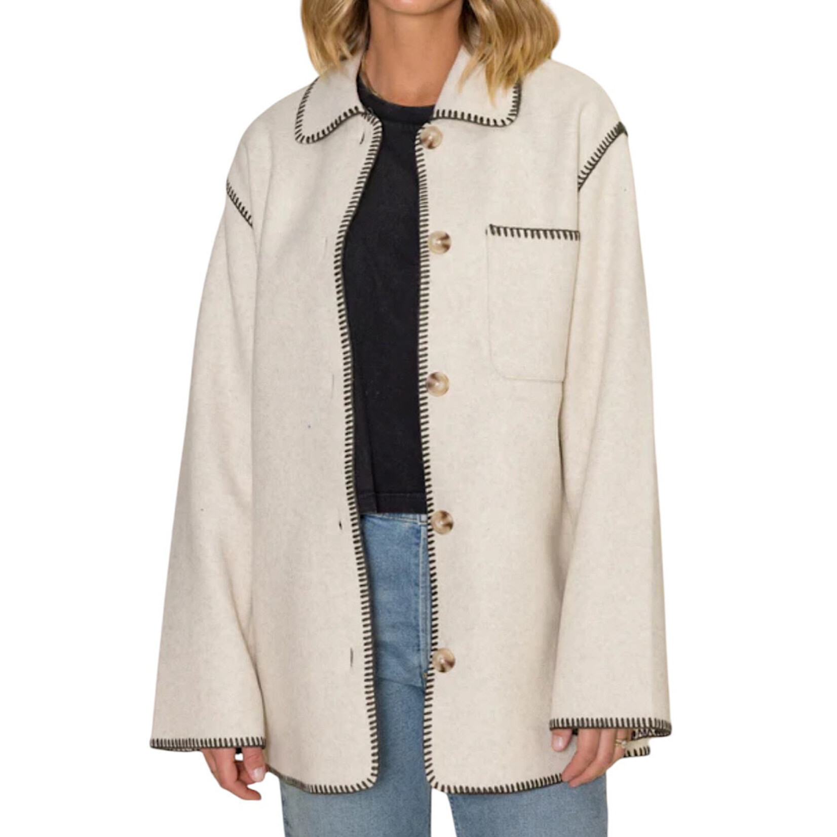 Z Supply Z Supply Olivia Whipstitch Jacket Oatmeal Heather