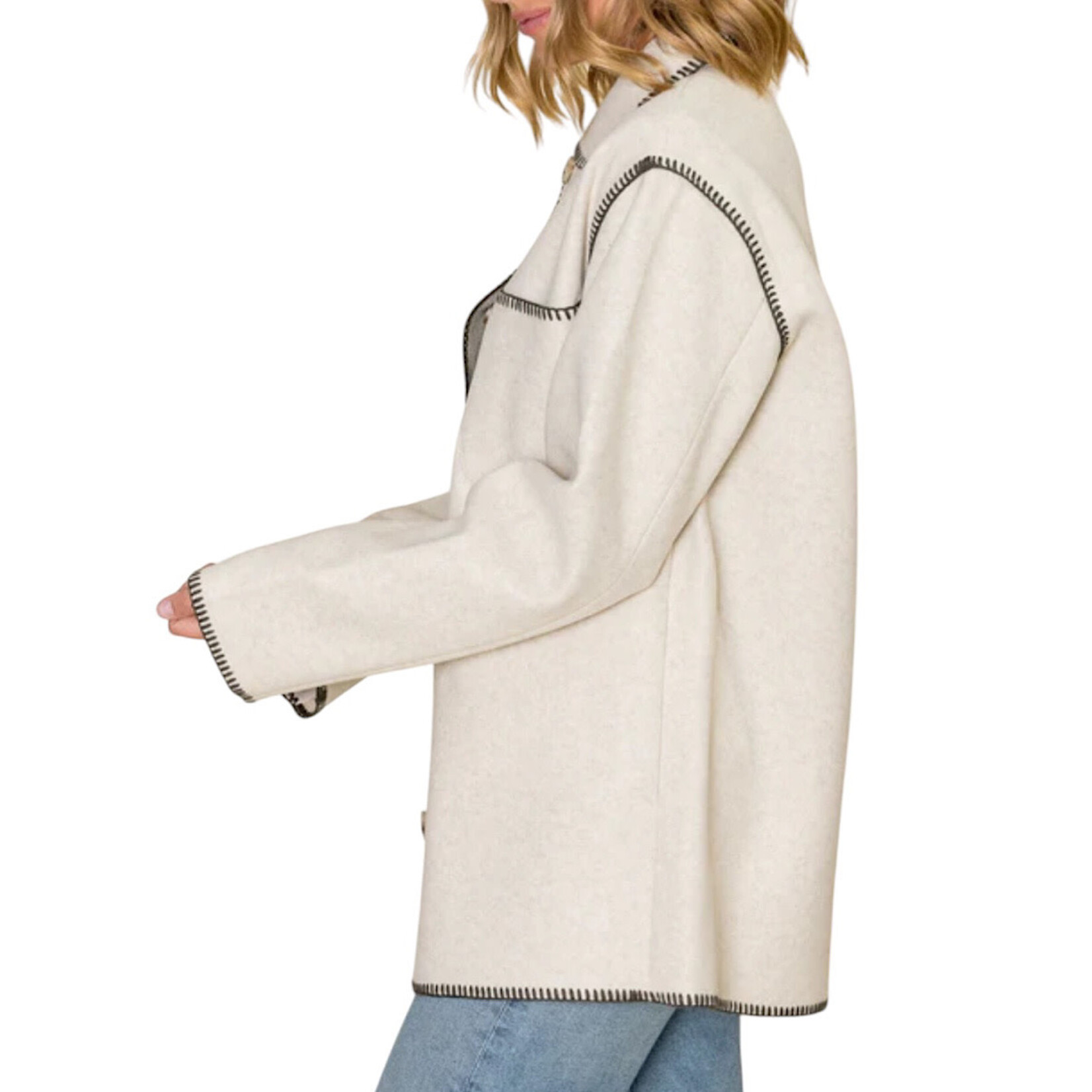 Z Supply Z Supply Olivia Whipstitch Jacket Oatmeal Heather