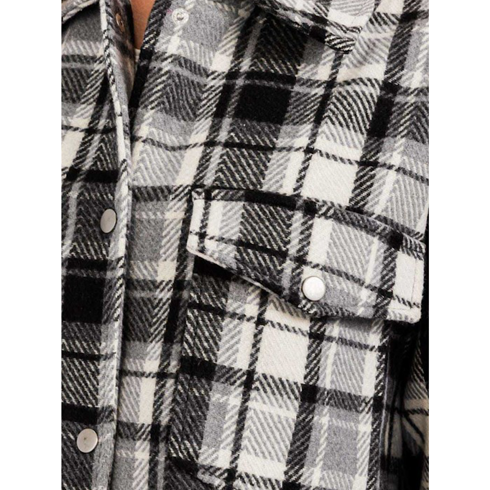 Black Plaid Cropped Jacket