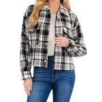 Black Plaid Cropped Jacket
