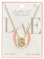 Fresh & Co CZ 14k Dipped Letter Necklace